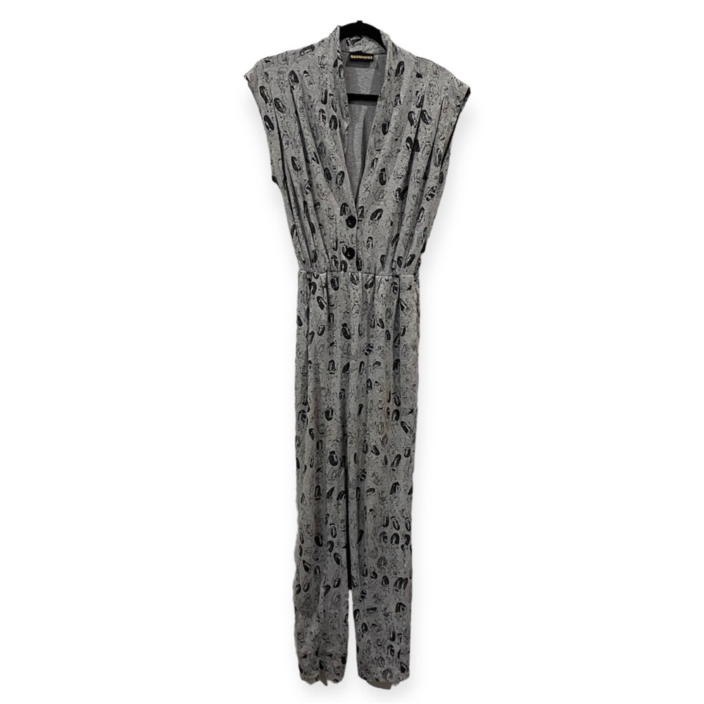 Nooworks Jumpsuit Grey Black Novelty Print Gray Black X-Small